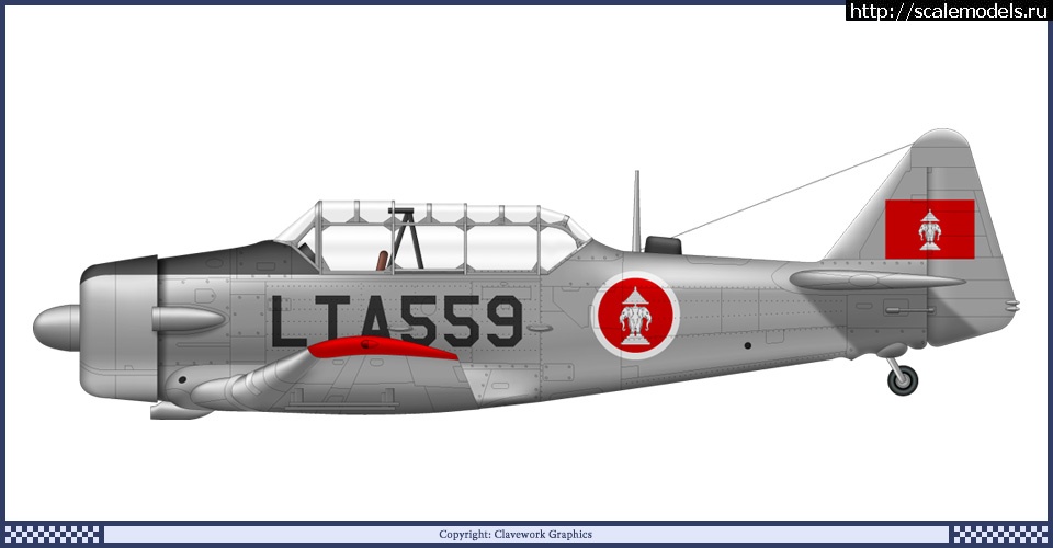 #727289/ AT-6G Texan Royal Lao Air Force 1/72 Academy  